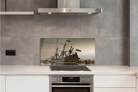 Pannello paraschizzi cucina Nave nel vecchio cielo del mare 100x50 cm