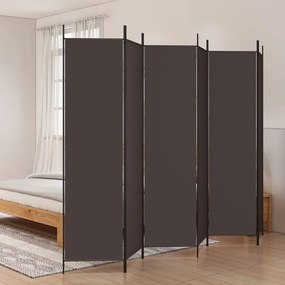Divisorio A 6 Pannelli Marrone 300x200 Cm İn Tessuto /