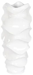 Vaso Home ESPRIT Bianco Fibra di Vetro Onde 44 x 44 x 101 cm