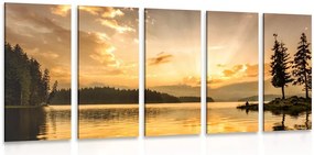 Quadri 5 pezzi – Riflesso del lago di montagna