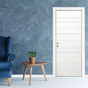 Porta interna a battente Mast Incisa in legno laccato colore bianco, L 90 x H 210 cm, apertura reversibile
