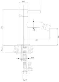 OMNIRES Y1220GLB - Rubinetto del bidet Y 14,5 cm molato oro