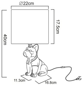 Globo 21741S - Lampada da tavolo DOGO 1xE27/60W/230V