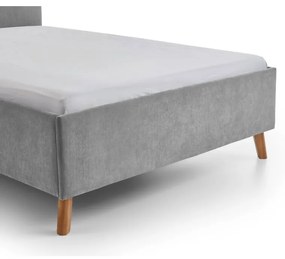 Letto matrimoniale imbottito grigio con rete inclusa 140x200 cm Piano – Meise Möbel