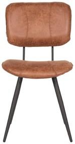 Set di 2 sedie da pranzo in pelle marrone cognac Fos - LABEL51