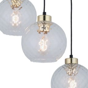 Lampadario LED a sospensione su cavo DEVON 3xE27/15W/230V nero/trasparente