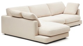Kave Home - Divano Gala 4 posti con chaise longue sinistra beige 300 cm