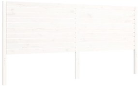 Giroletto con Testiera Bianco 200x200 cm in Legno Massello