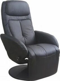 Poltrona reclinabile imbottita Optima nero - H 84-101 cm