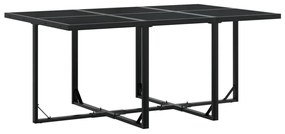 Set da pranzo da giardino 11 pz con cuscini in polyrattan nero