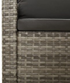 Set Divani da Giardino 6 pz con Cuscini in Polyrattan Grigio