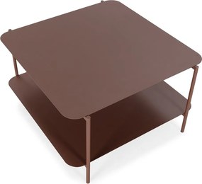 Tavolino da salotto color terracotta in metallo 70x73 cm Beatrix – MOME