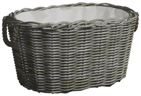 Cesta Per Legna Con Maniglie 59x42x28 Cm Salice Grigia /