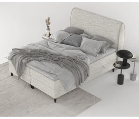 Letto boxspring grigio chiaro con contenitore 200x200 cm Melba - Maison de Rêve