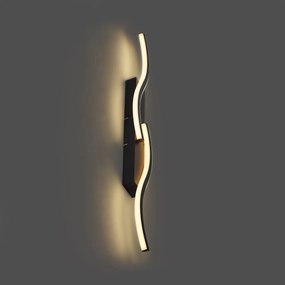 Lampada da parete di design nera dimmerabile a 3 livelli 2 luci - Bummy