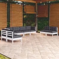 Set Divani da Giardino 8 pz con Cuscini in Massello di Pino cod mxl 44465