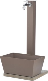 Fontana da Giardino con Rubinetto Vaschetta e Base Belfer 42/QVR Tortora...