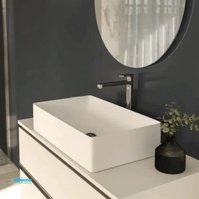 Ercos "Musa" Lavabo D'Appoggio Rettangolare 60x35 Bianco Lucido