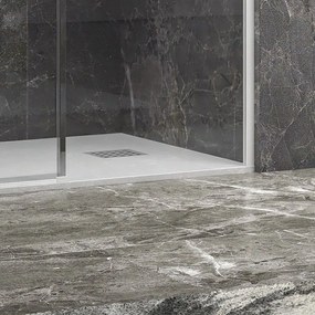 Kamalu - porta doccia 120 cm colore bianco vetro 6 mm altezza 200h | kla4000b