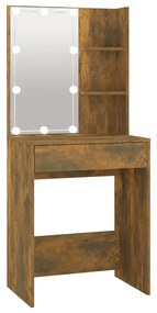 Toeletta con led rovere fumo 60x40x140 cm