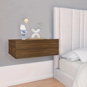 Comodini Pensili Rovere Marrone 2pz 40x30x15 Legno Multistrato /