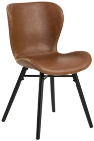 BATILDA A1 ecopelle Retro Brandy/gambe nere - MODERNA SEDIA PER SALONE/SOGGIORNO/CUCINA/UFFICIO