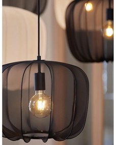 Lampadario nera con paralume in tessuto ø 40 cm Plumeria - Light &amp; Living