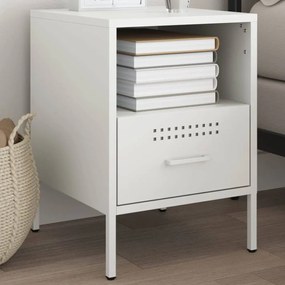 Comodino Bianco 36x39x50,5 Cm İn Acciaio /
