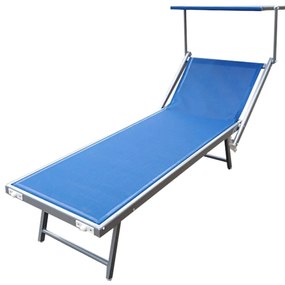 REMI - lettino mare prendisole pieghevole in alluminio con tettuccio