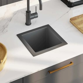 Lavello Da Cucina Artigianale Nero İn Acciaio Inox /