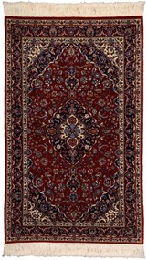 Isfahan Tappeto 90 x 150 Rosso (Cina) Annodato A Mano
