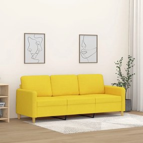 Divano A 3 Posti Giallo Chiaro 180 Cm İn Tessuto /