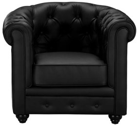 Poltrona CHESTERFIELD in similpelle Nera
