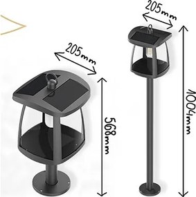 Viking - Lampada solare a LED con sensore LED/2W/3,7V IP54 4000K 2000 mAh