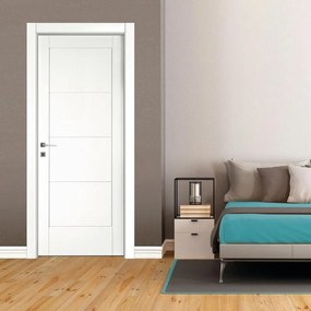 Porta interna a battente Bent in legno laccato colore bianco, L 70 x H 210 cm, apertura reversibile