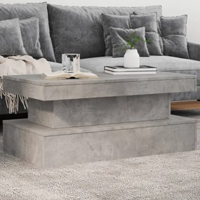 Tavolino Da Soggiorno Con Luci Led Grigio Cemento 90x50x40 Cm /