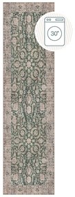Passatoia verde lavabile 60x230 cm Beau Floral – Flair Rugs