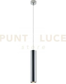 Lampadario a sospensione fluke tonda cromo 1 luce attacco gu10 5,5x...