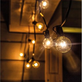 Brilagi - Catena decorativa LED da esterno GIRLANDA 25xE12 20m, nero, IP44, bianco caldo + telecomando