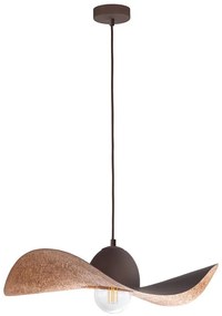 Lampadario a sospensione con filo KAPELLO 1xE27/60W/230V diametro 55 cm marrone/rame