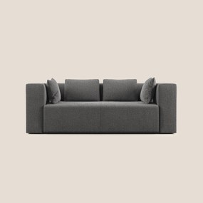 Nettuno divano moderno componibile in morbido tessuto bouclè T07 antracite 210 cm