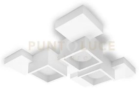 Side lampada da soffitto 3 luci cubo lm attacco gx53 in gesso bianco
