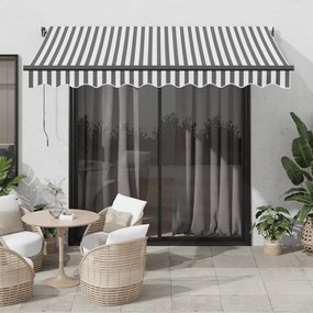 Tenda Da Sole Retrattile Manuale Con Led Antracite E Bianco /