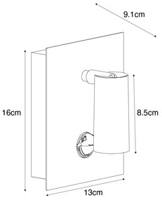 Lampada da parete per esterni nera con LED IP54 sensore di movimento - Simon
