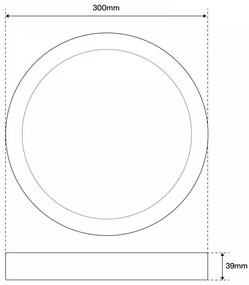 Plafoniera LED Rotonda 30W 3.000lm no Flickering Ø300mm Colore  Bianco Naturale 4.000K