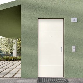 Porta blindata DI.BI. Linee bianco L 80 x H 200 cm apertura sinistra