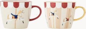 Set di 2 tazze dipinte a mano Merry-go-round
