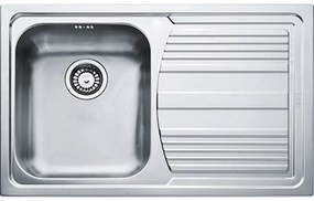 Lavello integrato 1 vasca in inox argento FRANKE Logica Line L 50 x L 79 cm