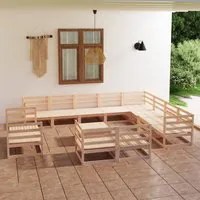 Set Divani da Giardino 13 pz in Legno Massello di Pino 3075959