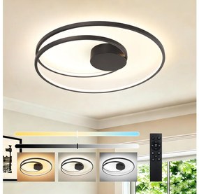 Brilagi- Plafoniera da soffitto dimmerabile a LED TWISTER LED/75W/230V Ø 70 cm nera +telecomando